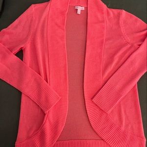 Lilly Pulitzer Open Front Cardigan in hot pink. Size Large